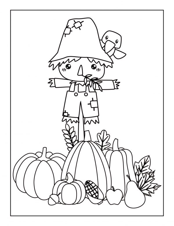 scarecrow coloring pages for preschoolers
