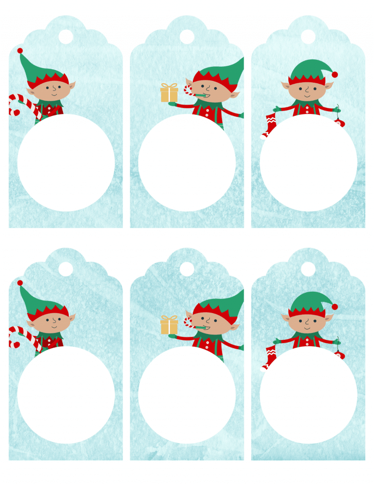 christmas gift tags free printable elf gift tags elf on the shelf