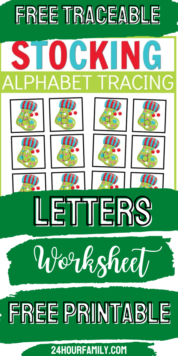free traceable stocking alphabet tracing