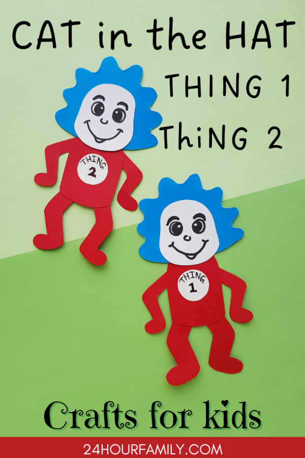 cat in the hat thing 1 and thing 2 craft thing one thing two craft