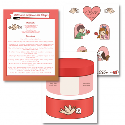 Valentine's Printable Box Template Craft - 24hourfamily.com
