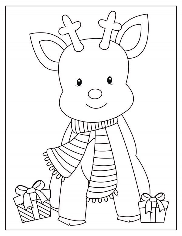 reindeer coloring pages for young kids christmas coloring pages for elementary school preschool