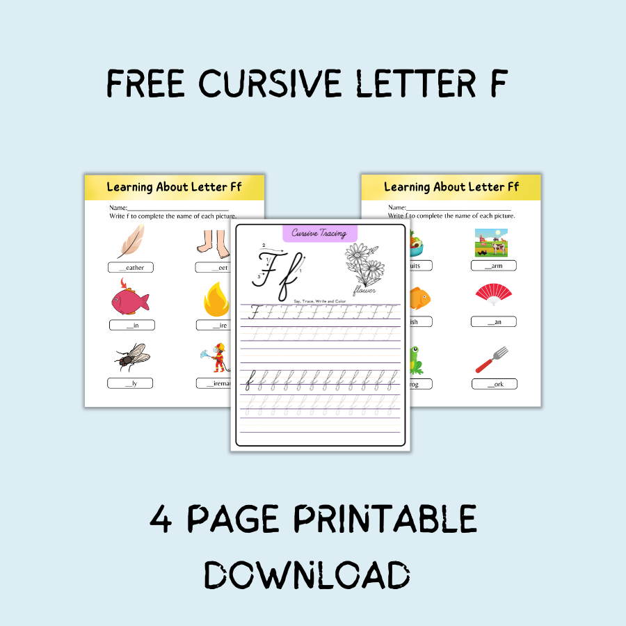 How to Write a Cursive F (Free Printable)