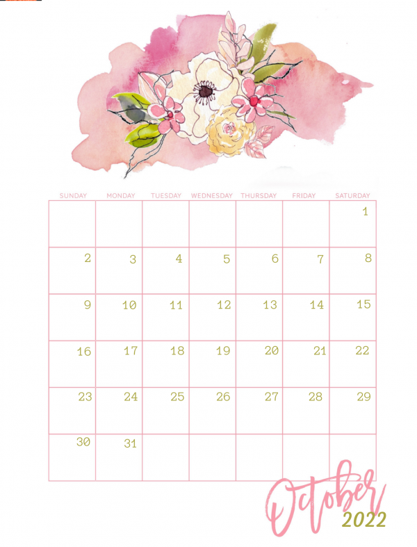 floral calendar October 2022