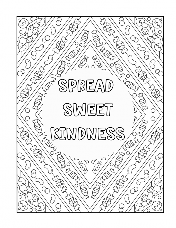 Spread sweet kindness Coloring page