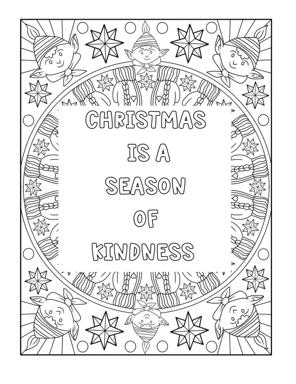 Christmas kindness activities and coloring pages