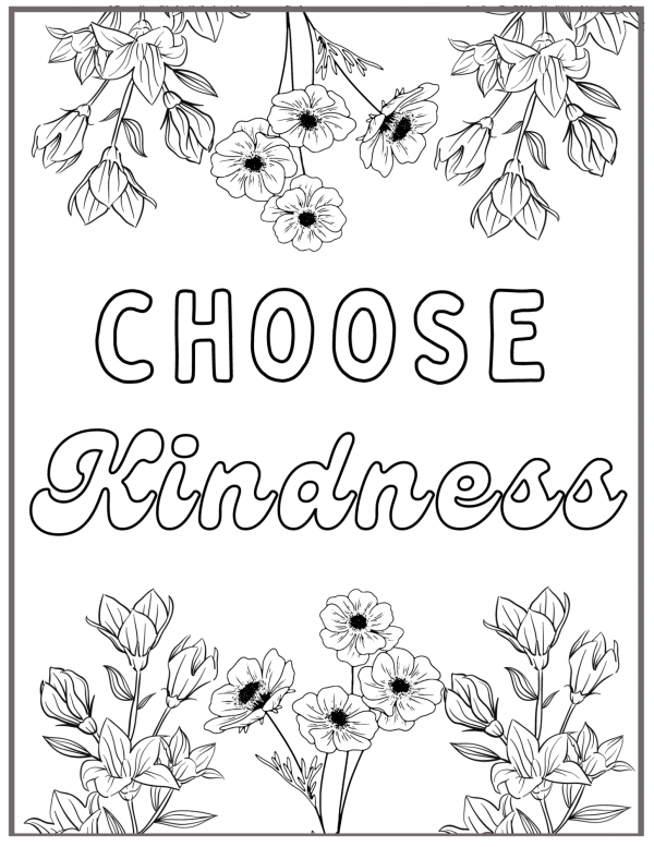 Choose kindness coloring pages