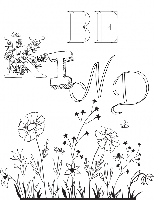 Be kind coloring page be kind coloring pages