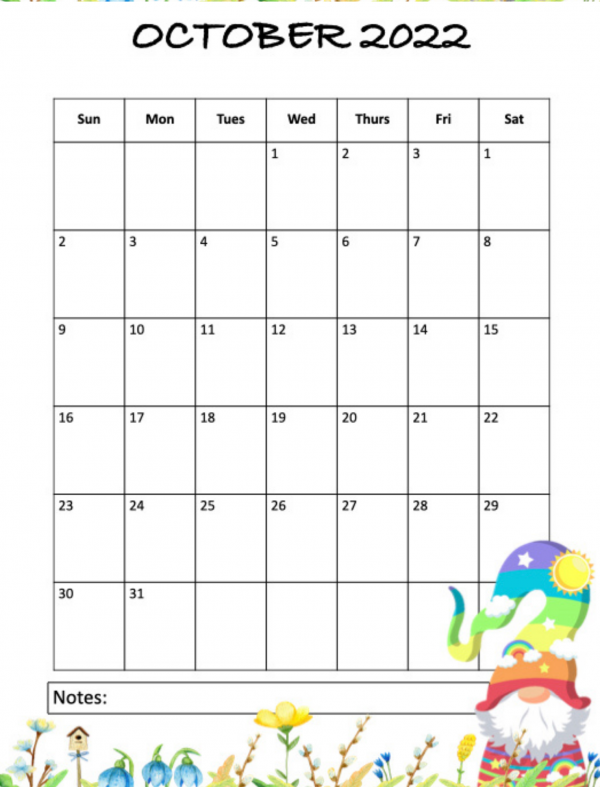 gnome calendar free printable pdf template