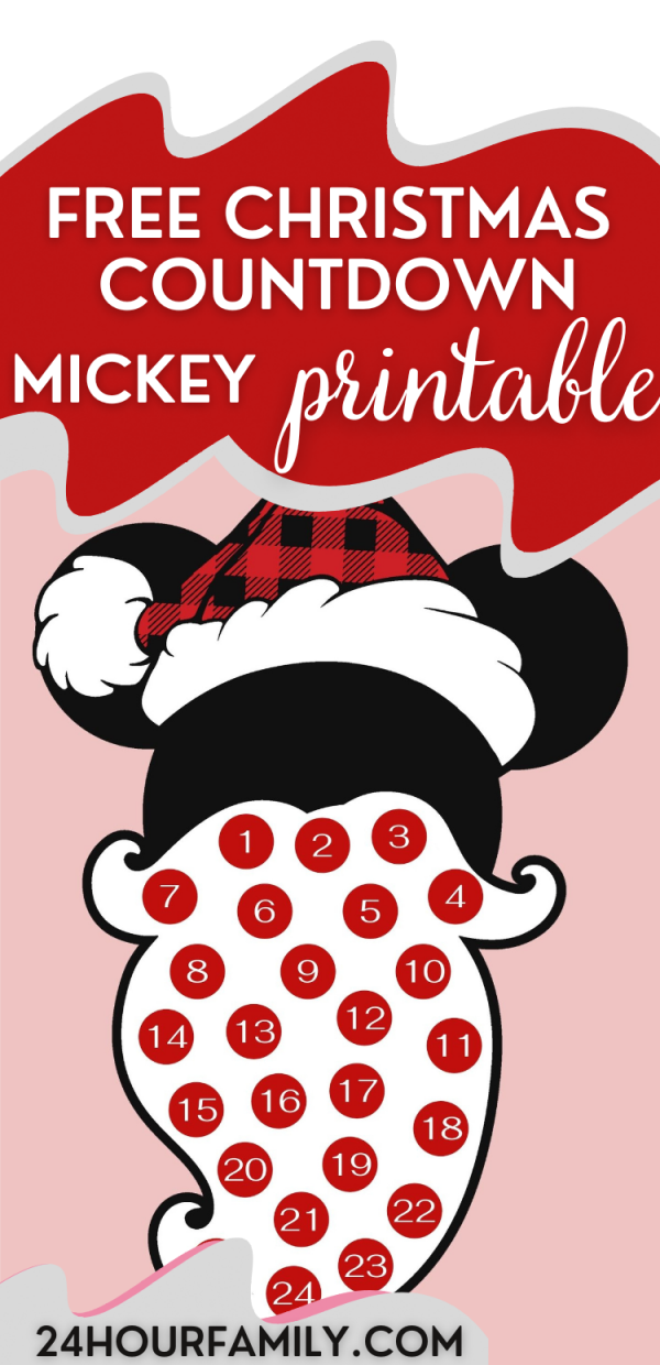 free christmas countdown mickey printable