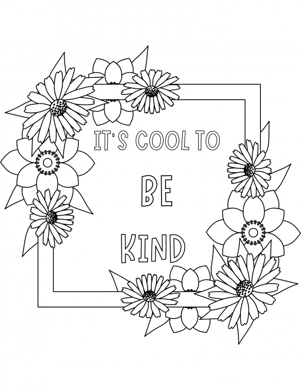 It’s cool to be kind coloring pages it’s cool to be kind coloring page
