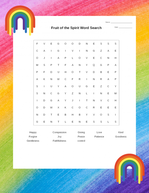 fruit of the spirit word search