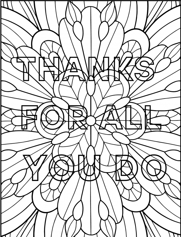thank you coloring pages thank you card coloring card