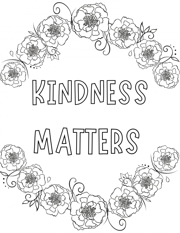 Kindness matters coloring pages