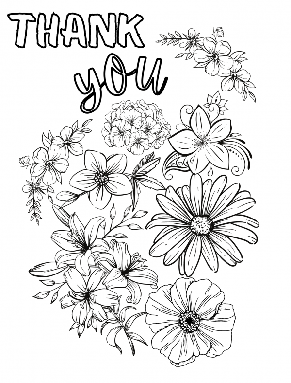 thank you coloring pages thank you card coloring card