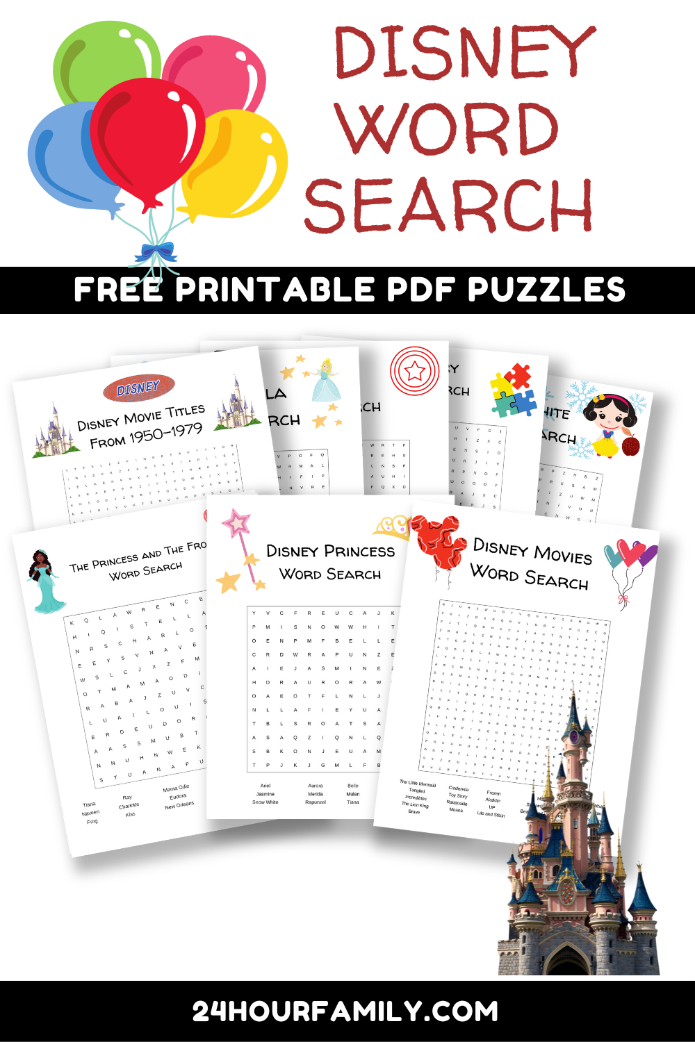 12 Free Disney Word Search Printables for Kids and Adults
