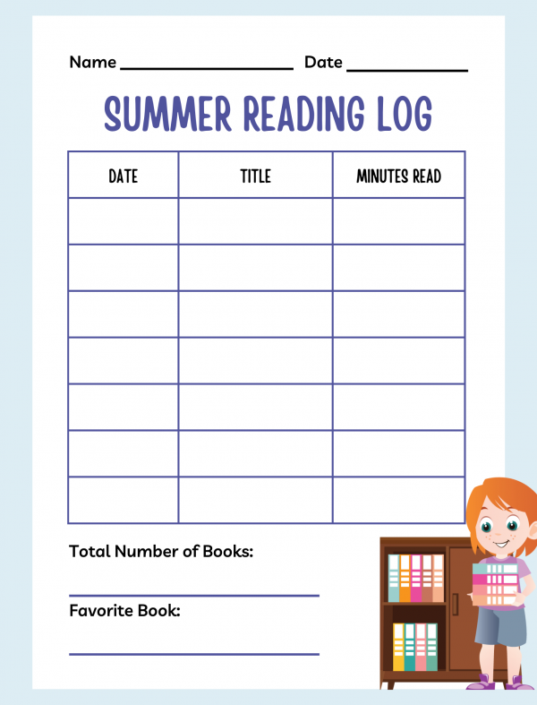 summer reading log for kids free printable pdf format personal use only