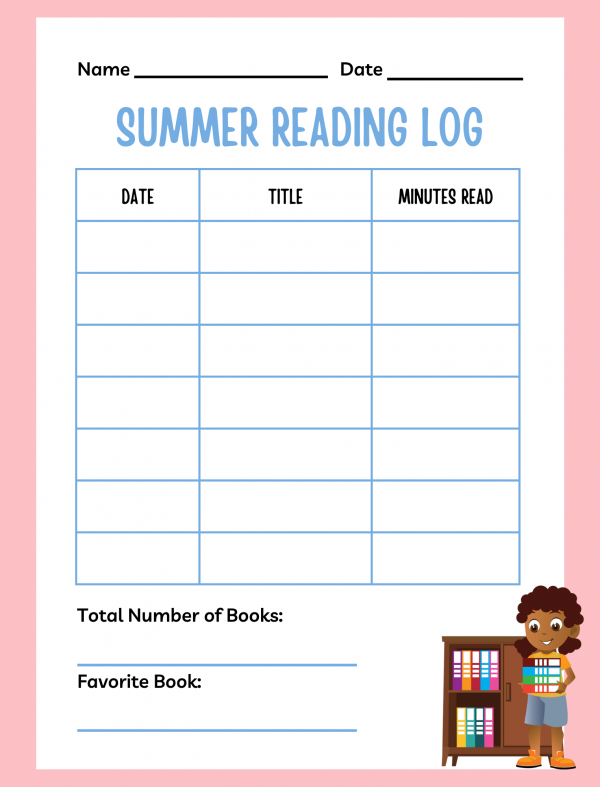 summer reading log for kids free printable pdf format personal use only