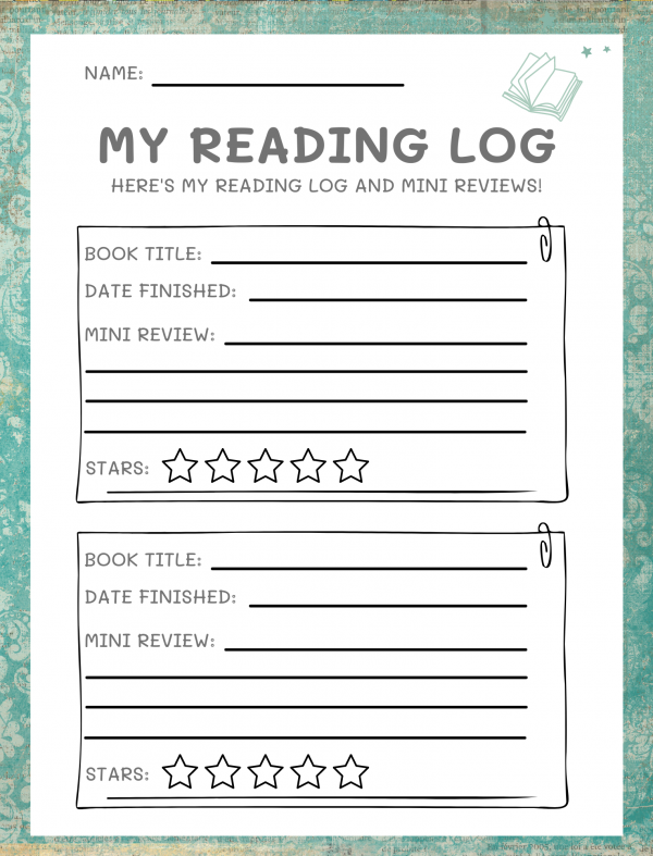 reading log with summary free printable reading logs pdf