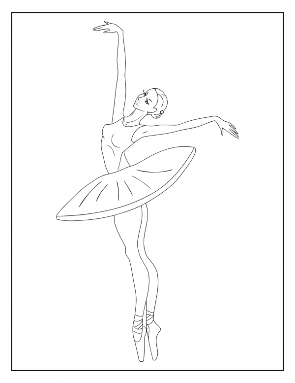 older ballerina coloring page