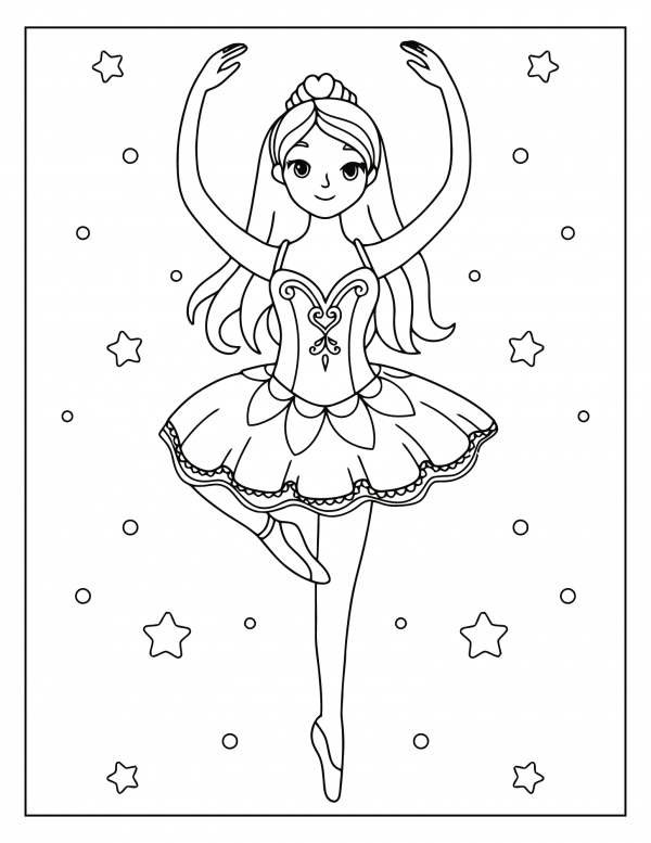 older ballerina coloring page