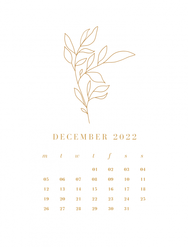 free printable December 2022 calendar printable