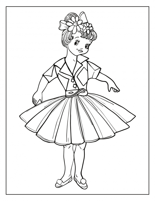 ballerina pointe shoes flowers in hair coloring pages