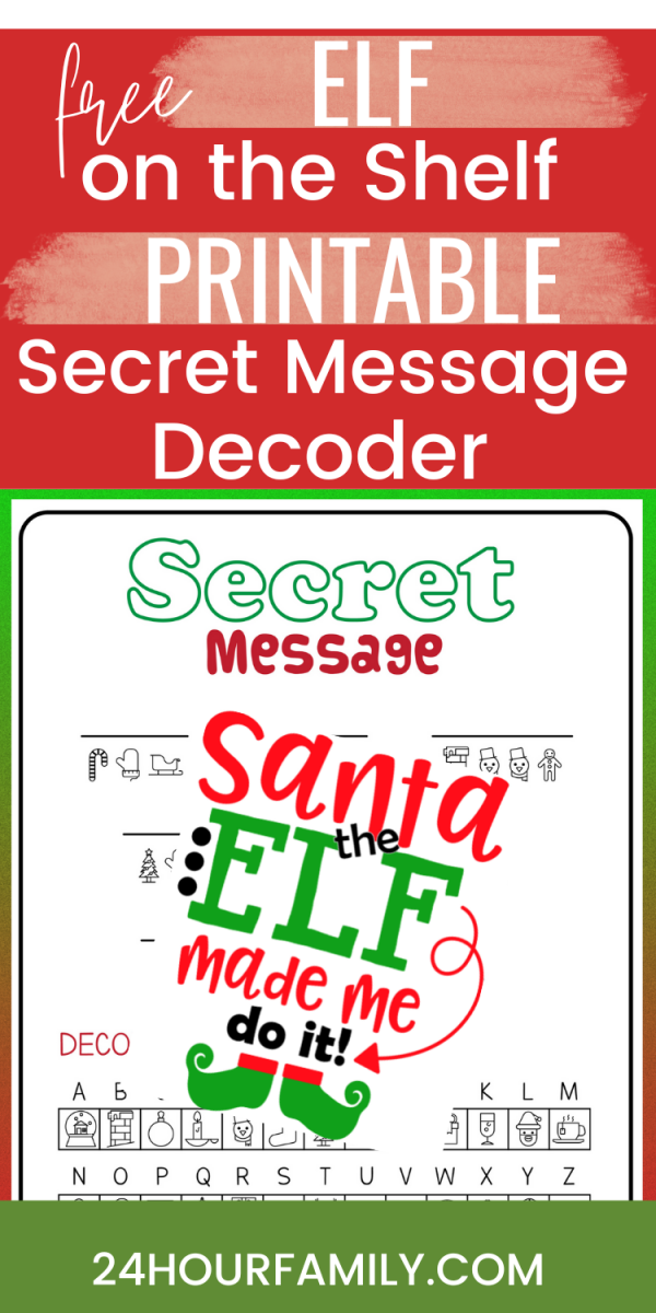 free elf on the shelf secret message decoder printable