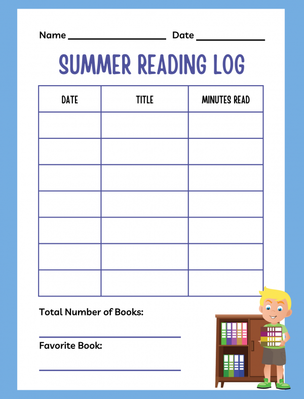 reading log for kids