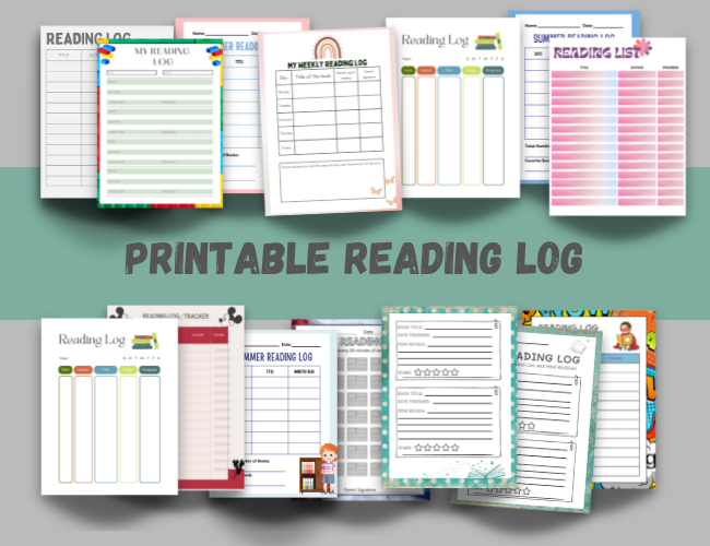 free reading log printables