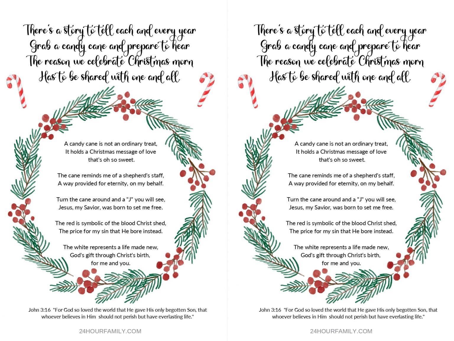 Meaning of the Candy Cane Poem (Free Printable) - 24hourfamily.com