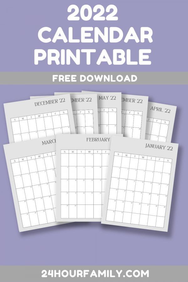 2022 calendar printable free download