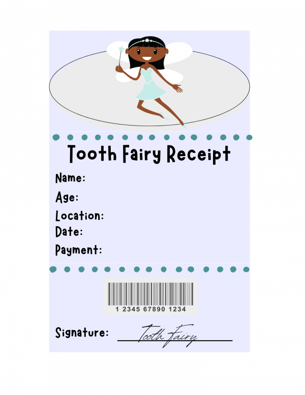 printable tooth fairy receipt free