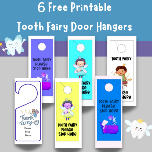 6 Free Tooth Fairy Door Hanger Printables