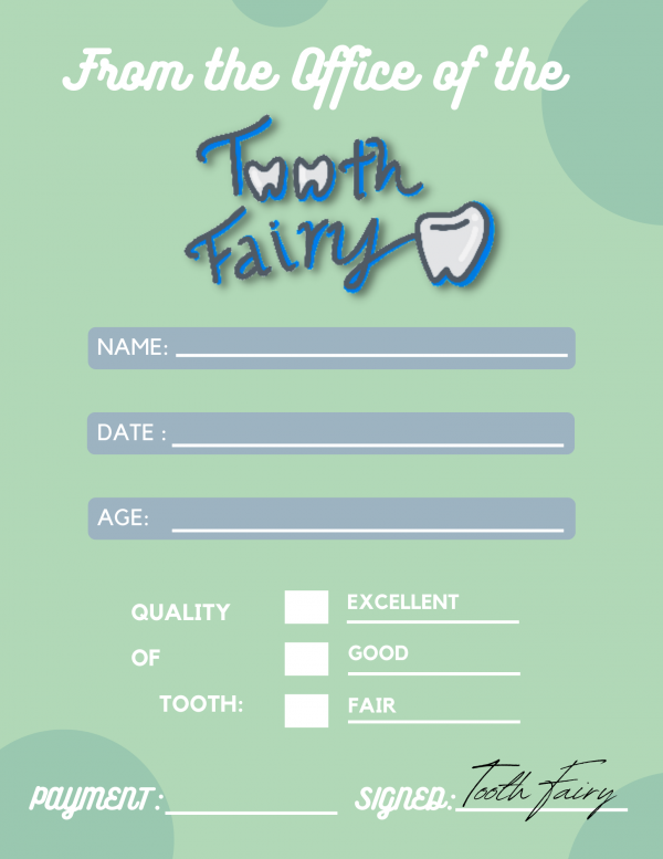 From the office of the tooth fairy receipt free printable