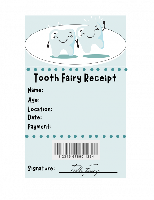 receipt from the tooth fairy