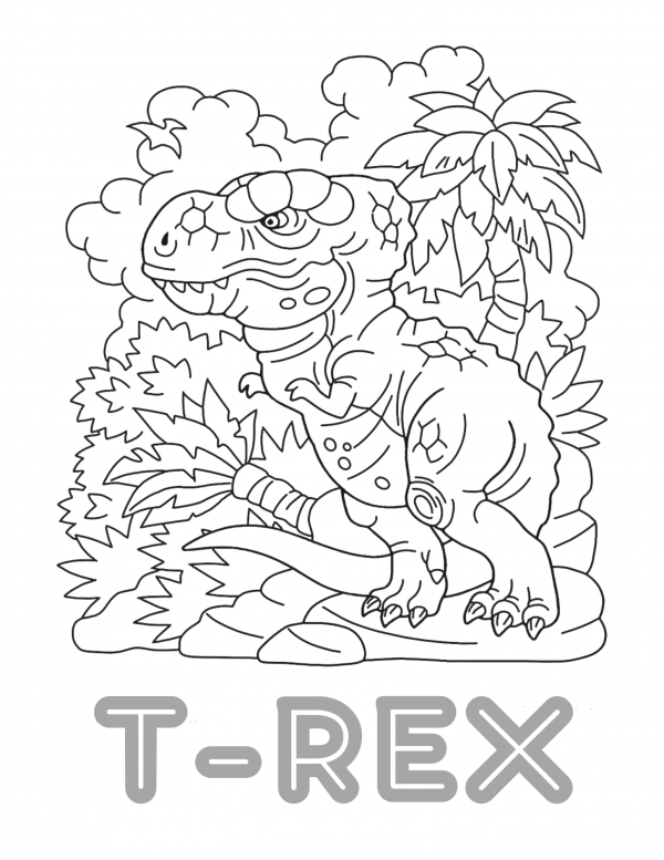scary trex coloring pages