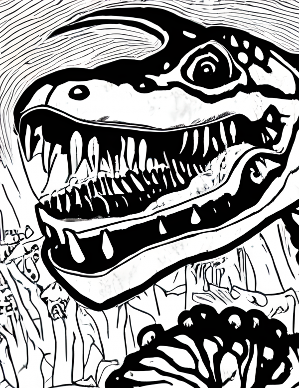 scary trex coloring pages