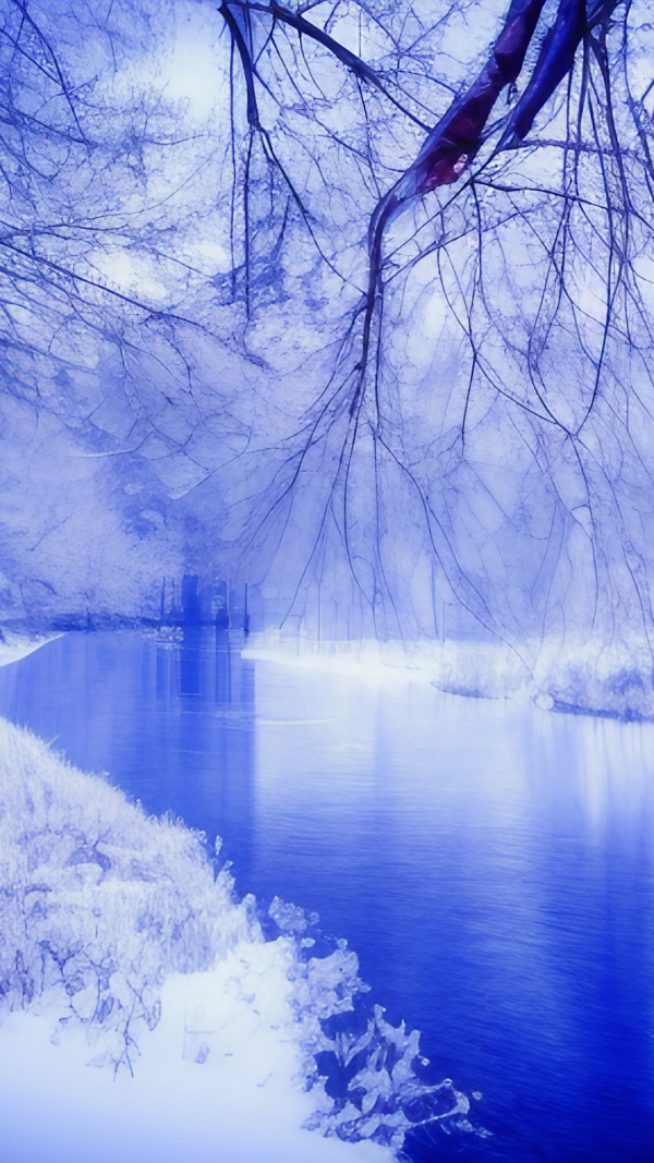 Winter blue Aesthetic Wallpaper