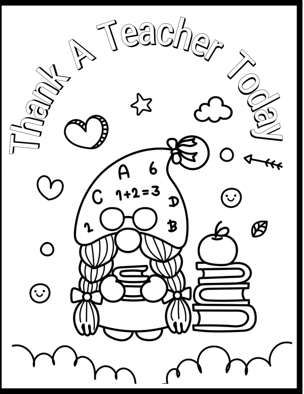 thank a teacher today colouring page