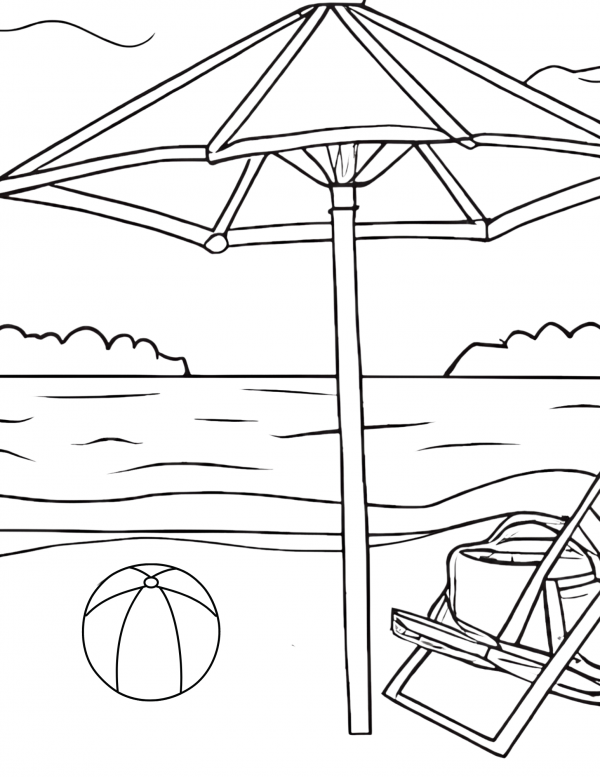 Beaches coloring pages with beach ball coloring pages 