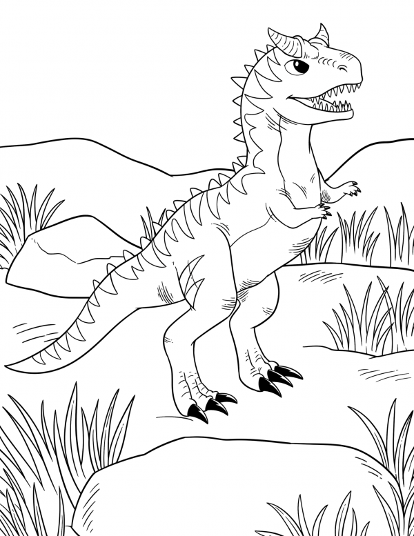 t-rex coloring page free