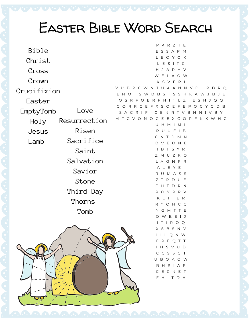 Christian Easter Word Search Printable