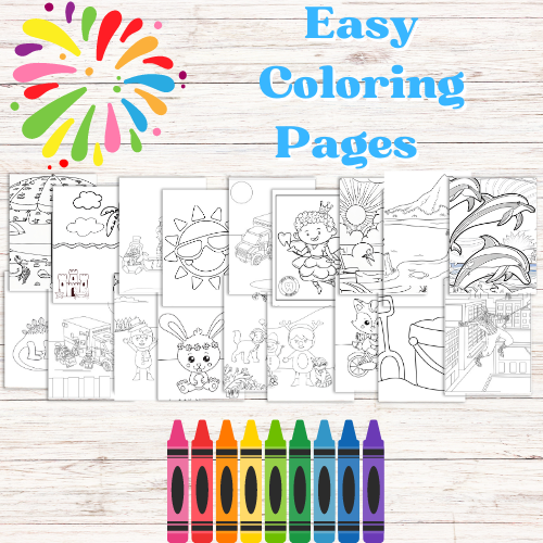 easy coloring pages for kids and adults. Perfect for toddlers, preschool, pre-k, kindergarten, and grade school
