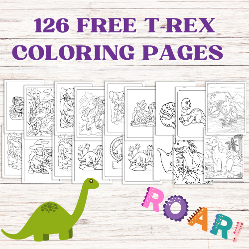 126 Free T-REX Coloring Page Printables