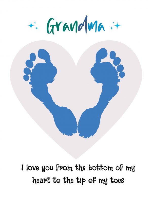 Grandma footprint art