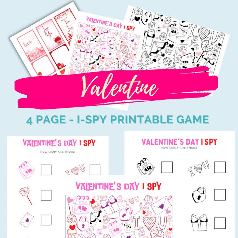 valentines I spy printable Valentine's Day printable activities for kids