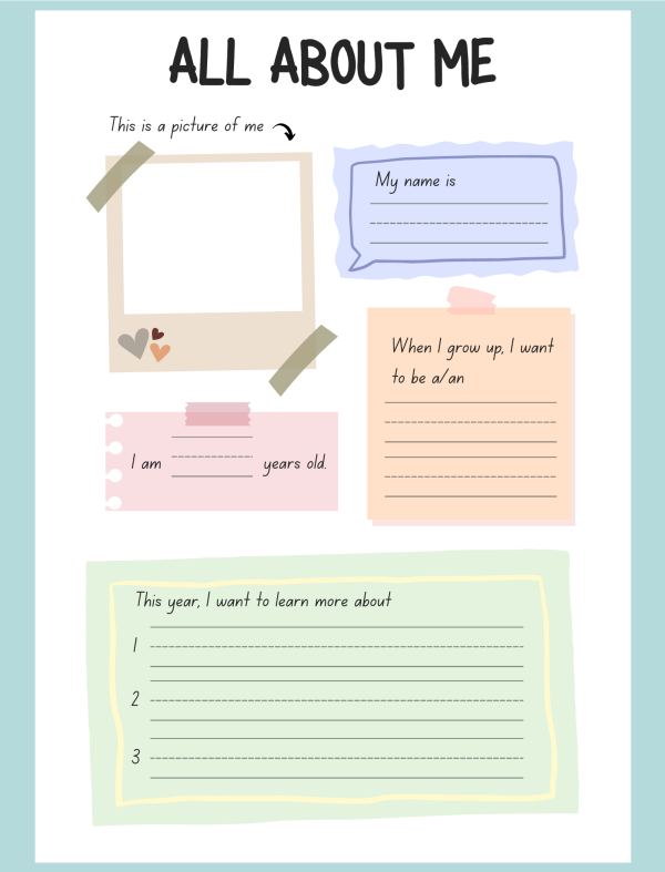 who are you worksheet all about me printable