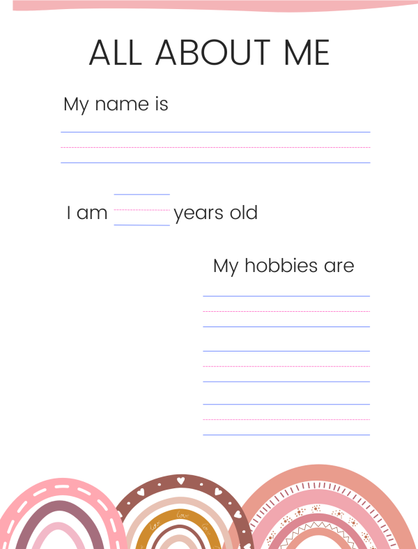my hobby are worksheet all about me worksheet
