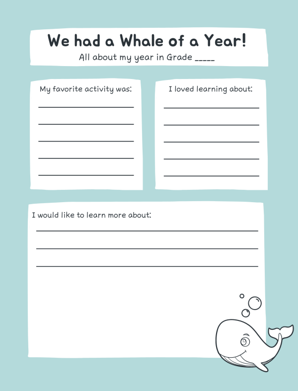 all about me we had a whale of a year printable 